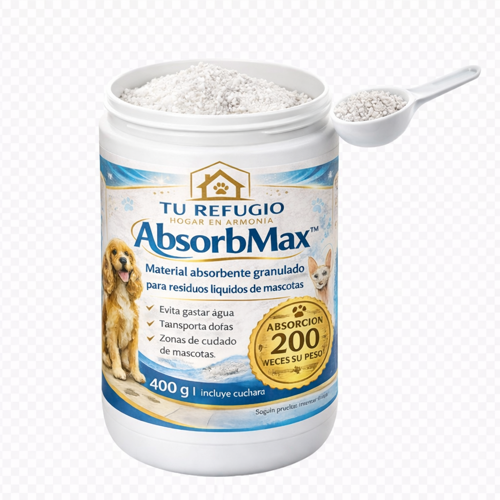 AbsorbMaX Absorbente para Orina y Líquidos de Mascotas 400g
