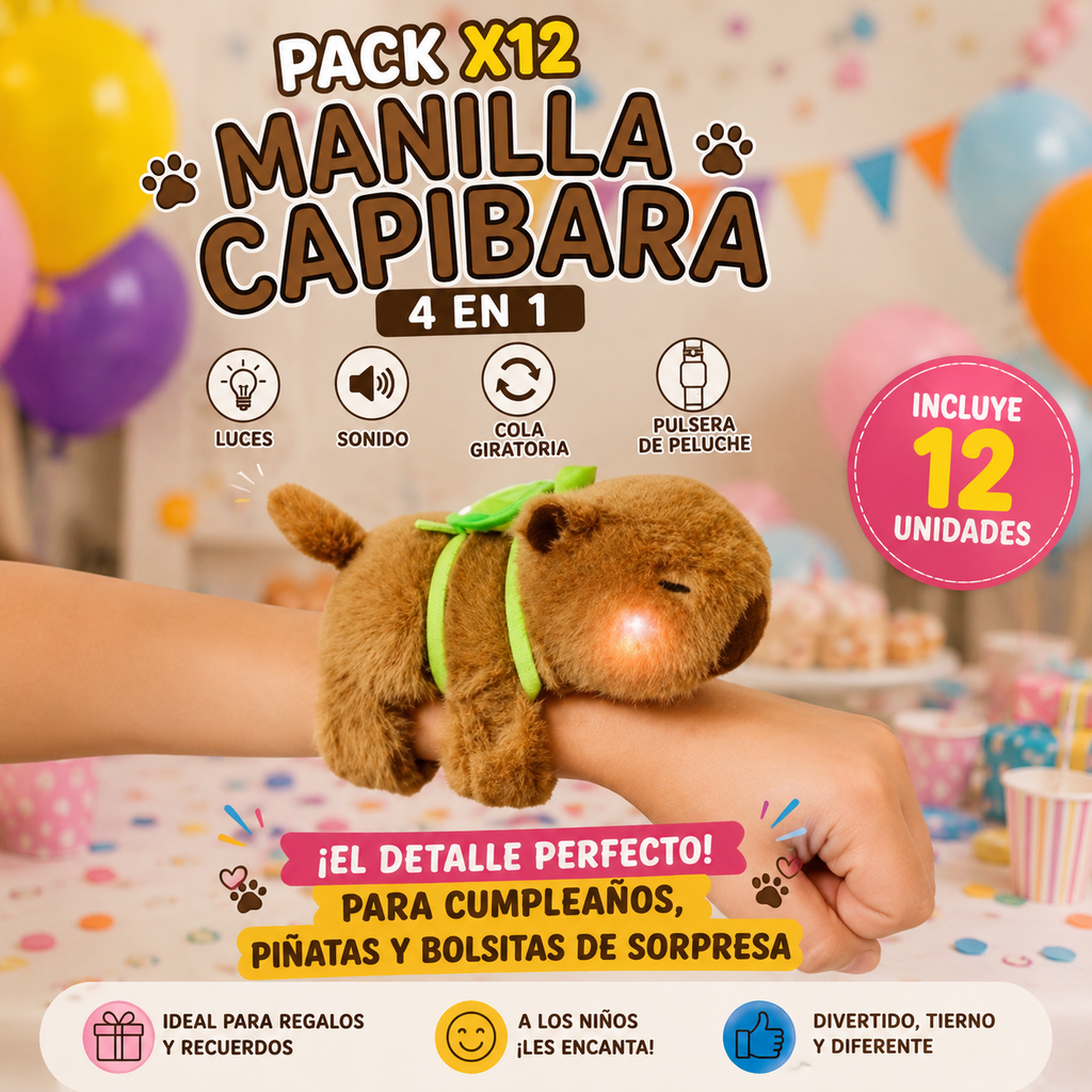 Pack x12 Manillas Capibara 4 en 1