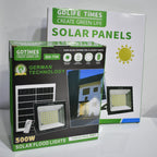 🌞 Lámpara Solar GDTimes 500W con Panel Solar 25W – Iluminación Potente y Ecológica