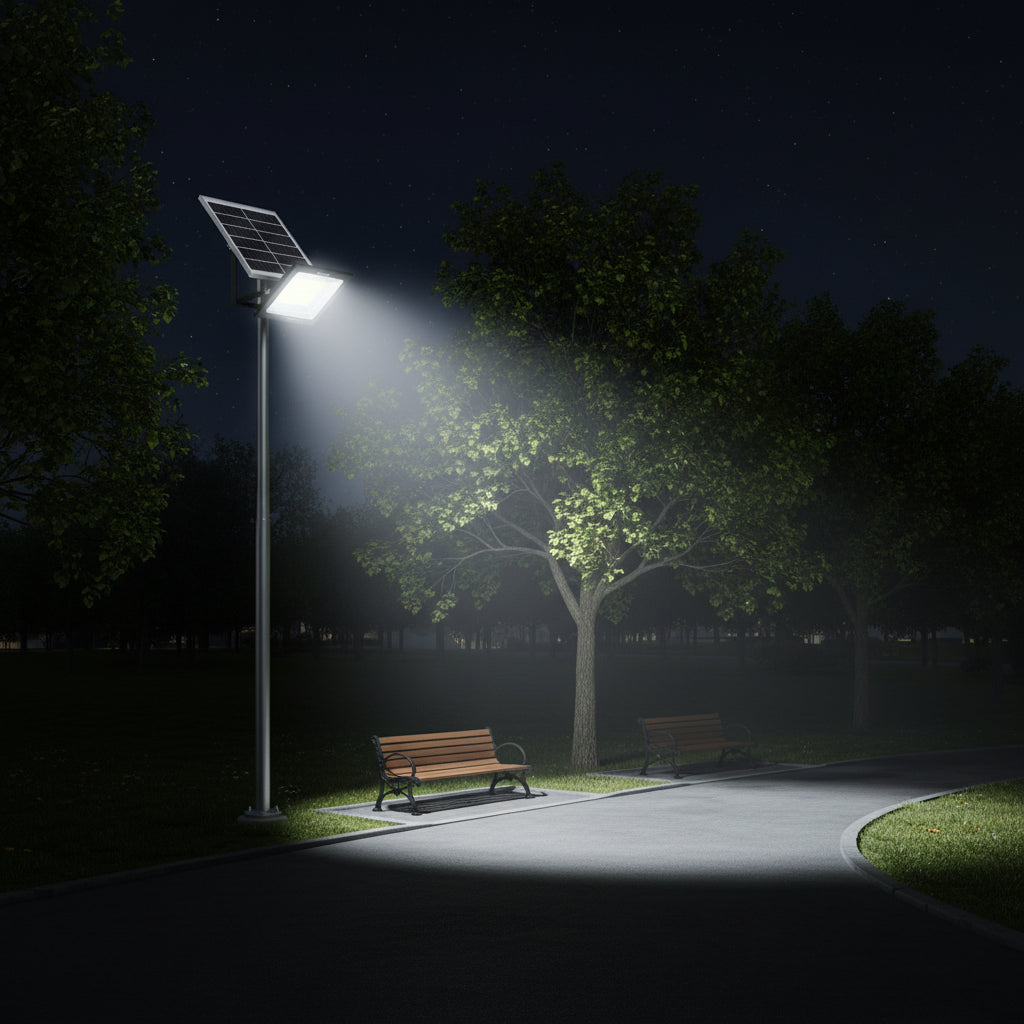 🌞 Lámpara Solar GDTimes 500W con Panel Solar 25W – Iluminación Potente y Ecológica